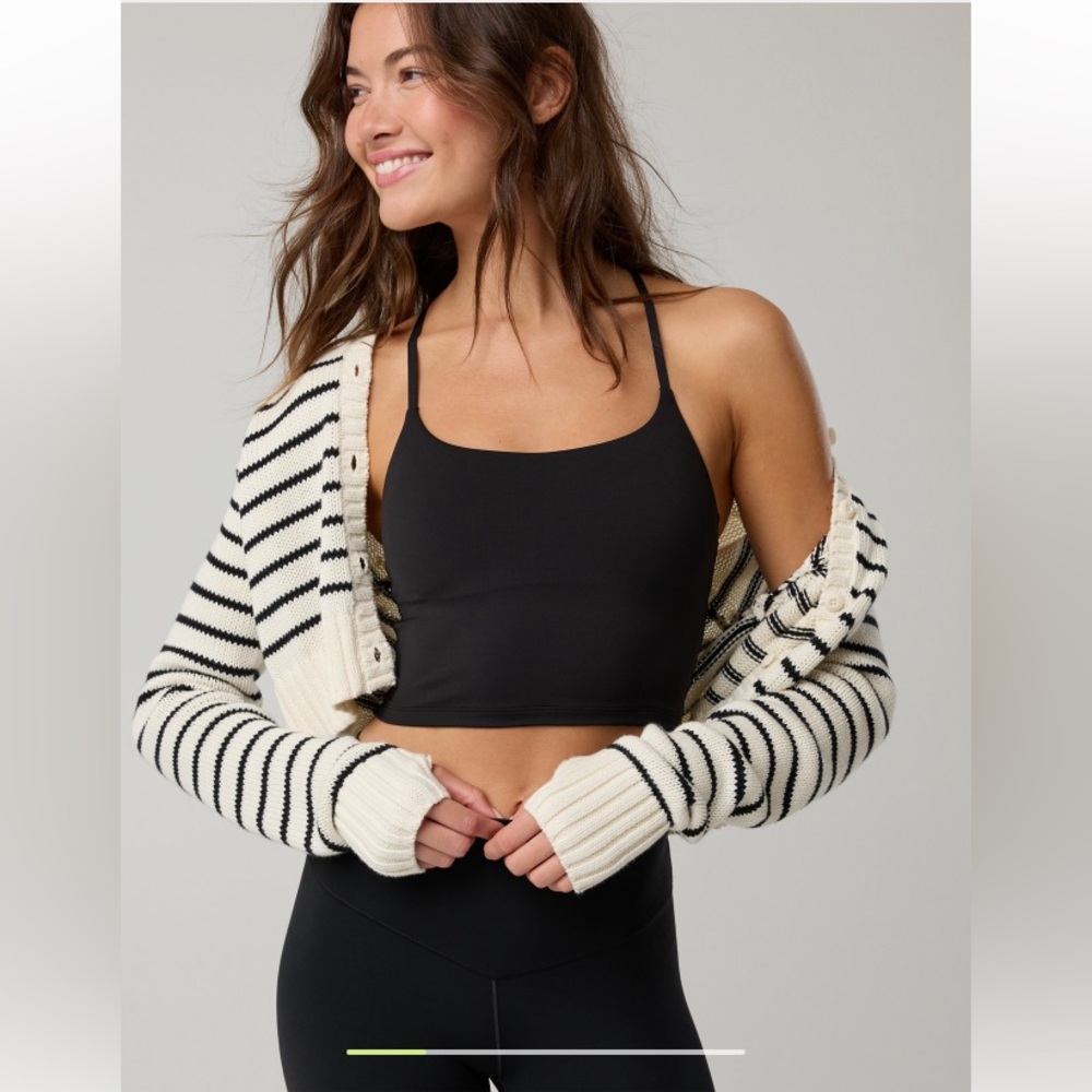 Aerie OFFLINE Real Me Xtra Strappy Black Crop Tank Top